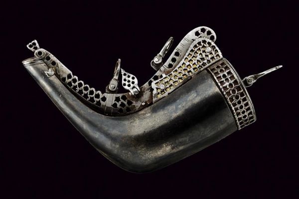 Rara fiasca da polvere  - Asta Rare Armi Antiche e Armature da Tutto il Mondo - Associazione Nazionale - Case d'Asta italiane