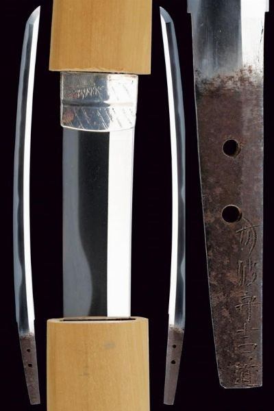 Wakizashi in shirasaya, Mei: Tanba no Kami Yoshimichi  - Asta Rare Armi Antiche e Armature da Tutto il Mondo - Associazione Nazionale - Case d'Asta italiane