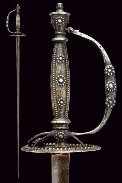 Bello spadino con fornimenti in argento  - Asta Rare Armi Antiche e Armature da Tutto il Mondo - Associazione Nazionale - Case d'Asta italiane