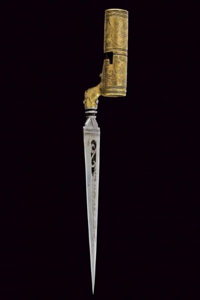 Bella baionetta da caccia incisa con lama traforata  - Asta Rare Armi Antiche e Armature da Tutto il Mondo - Associazione Nazionale - Case d'Asta italiane