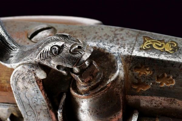 Pistola a luminello da ufficiale  - Asta Rare Armi Antiche e Armature da Tutto il Mondo - Associazione Nazionale - Case d'Asta italiane