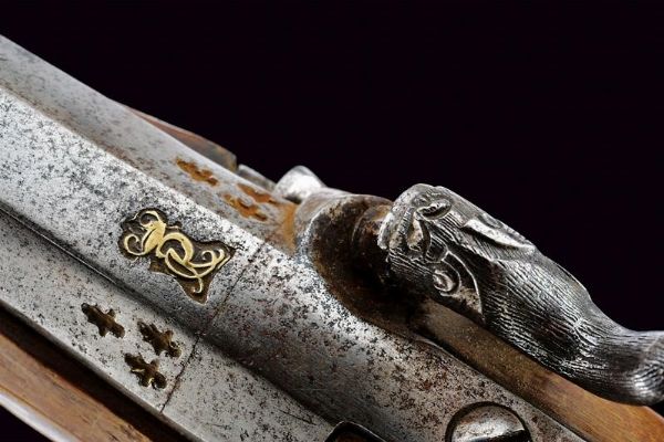 Pistola a luminello da ufficiale  - Asta Rare Armi Antiche e Armature da Tutto il Mondo - Associazione Nazionale - Case d'Asta italiane
