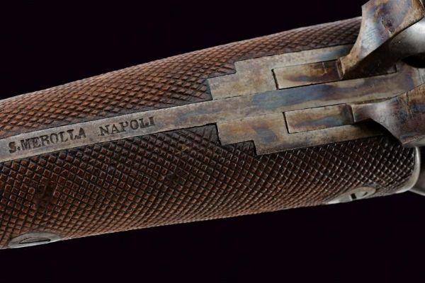 Elegante pistola a luminello a due canne di S. Merolla  - Asta Rare Armi Antiche e Armature da Tutto il Mondo - Associazione Nazionale - Case d'Asta italiane