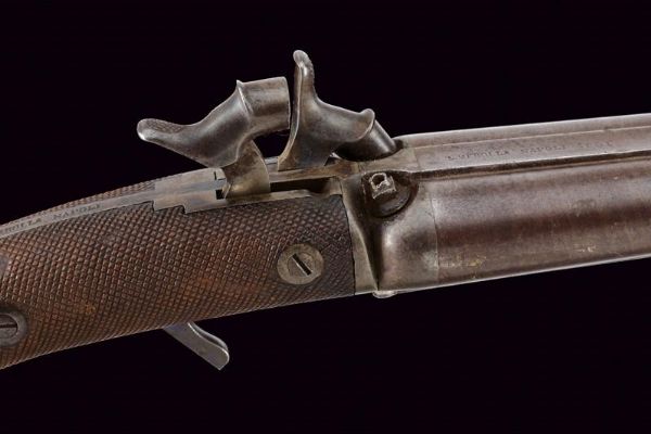 Elegante pistola a luminello a due canne di S. Merolla  - Asta Rare Armi Antiche e Armature da Tutto il Mondo - Associazione Nazionale - Case d'Asta italiane