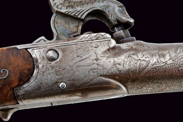 Paio di mazzagatti ridotti a luminello firmati Natale Del Moro  - Asta Rare Armi Antiche e Armature da Tutto il Mondo - Associazione Nazionale - Case d'Asta italiane