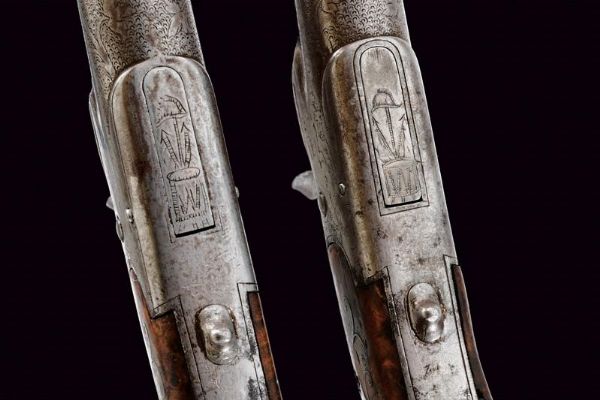 Paio di mazzagatti ridotti a luminello firmati Natale Del Moro  - Asta Rare Armi Antiche e Armature da Tutto il Mondo - Associazione Nazionale - Case d'Asta italiane