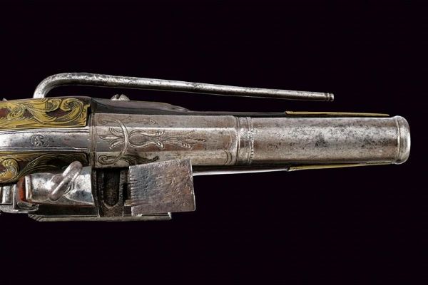 Rara pistola Ripoll alla micheletta a pietra focaia  - Asta Rare Armi Antiche e Armature da Tutto il Mondo - Associazione Nazionale - Case d'Asta italiane