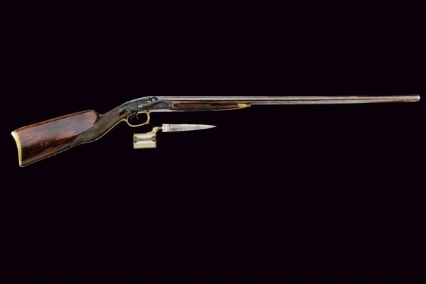 Rarissima doppietta a luminello a cani laterali di  B. Igniesti  - Asta Rare Armi Antiche e Armature da Tutto il Mondo - Associazione Nazionale - Case d'Asta italiane