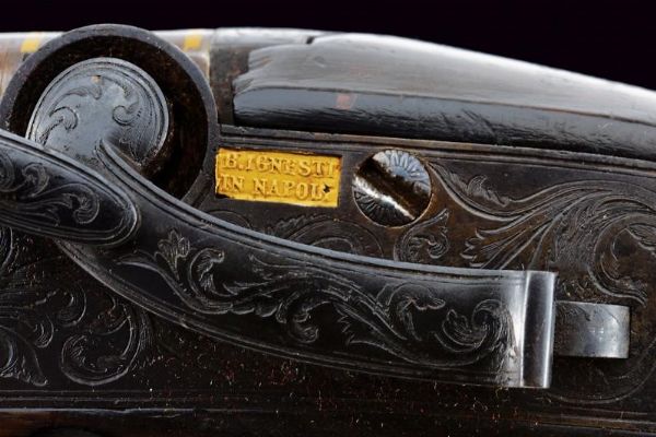 Rarissima doppietta a luminello a cani laterali di  B. Igniesti  - Asta Rare Armi Antiche e Armature da Tutto il Mondo - Associazione Nazionale - Case d'Asta italiane