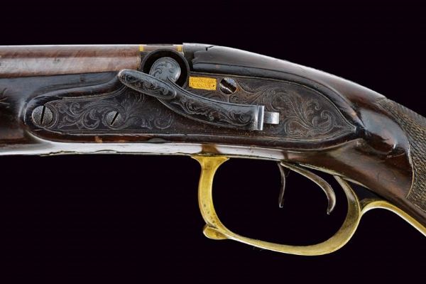 Rarissima doppietta a luminello a cani laterali di  B. Igniesti  - Asta Rare Armi Antiche e Armature da Tutto il Mondo - Associazione Nazionale - Case d'Asta italiane