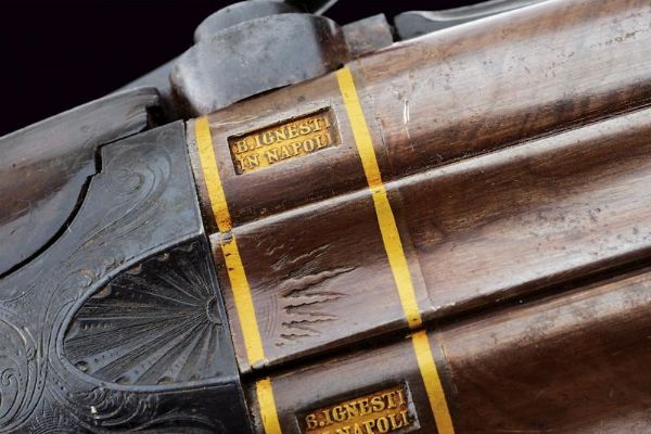 Rarissima doppietta a luminello a cani laterali di  B. Igniesti  - Asta Rare Armi Antiche e Armature da Tutto il Mondo - Associazione Nazionale - Case d'Asta italiane