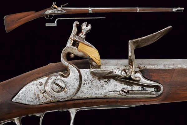 Raro fucile a pietra focaia da fanteria Mod. 1728 con baionetta  - Asta Rare Armi Antiche e Armature da Tutto il Mondo - Associazione Nazionale - Case d'Asta italiane