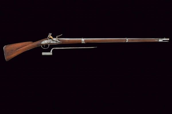 Raro fucile a pietra focaia da fanteria Mod. 1728 con baionetta  - Asta Rare Armi Antiche e Armature da Tutto il Mondo - Associazione Nazionale - Case d'Asta italiane