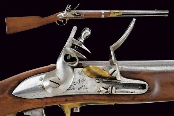 Raro moschettone a pietra sul tipo del Mod. 1786 da ussari  - Asta Rare Armi Antiche e Armature da Tutto il Mondo - Associazione Nazionale - Case d'Asta italiane