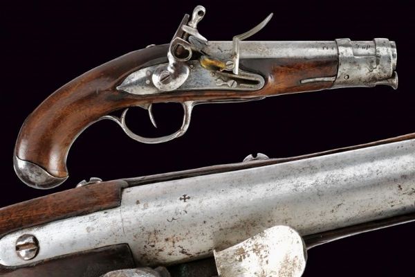 Pistola a pietra focaia da gendarmeria  - Asta Rare Armi Antiche e Armature da Tutto il Mondo - Associazione Nazionale - Case d'Asta italiane