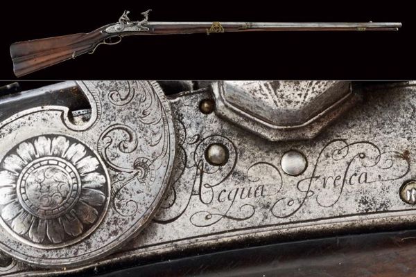 Elegante fucile alla fiorentina di Acqua Fresca  - Asta Rare Armi Antiche e Armature da Tutto il Mondo - Associazione Nazionale - Case d'Asta italiane