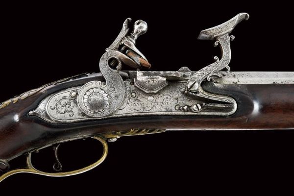 Elegante fucile alla fiorentina di Acqua Fresca  - Asta Rare Armi Antiche e Armature da Tutto il Mondo - Associazione Nazionale - Case d'Asta italiane