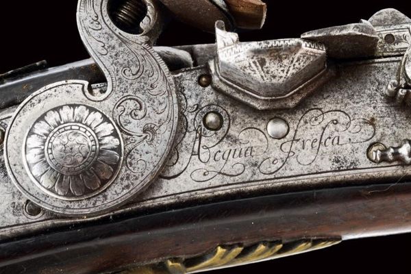 Elegante fucile alla fiorentina di Acqua Fresca  - Asta Rare Armi Antiche e Armature da Tutto il Mondo - Associazione Nazionale - Case d'Asta italiane