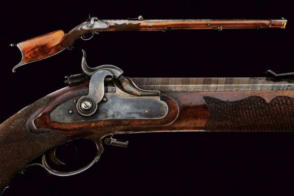 Fucile da tiro a luminello tipo cantonale firmato L. C. Perrenoud  - Asta Rare Armi Antiche e Armature da Tutto il Mondo - Associazione Nazionale - Case d'Asta italiane