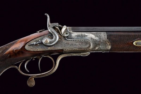 Bellissimo fucile da tiro a percussione centrale di regia appartenenza  - Asta Rare Armi Antiche e Armature da Tutto il Mondo - Associazione Nazionale - Case d'Asta italiane