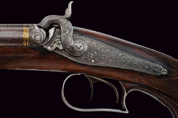 Bella doppietta a luminello di Karl Pirko  - Asta Rare Armi Antiche e Armature da Tutto il Mondo - Associazione Nazionale - Case d'Asta italiane