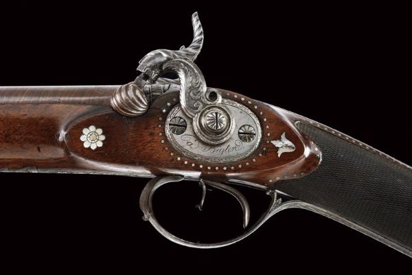 Bellissima e rara doppietta a luminello di Johannes Hofer  - Asta Rare Armi Antiche e Armature da Tutto il Mondo - Associazione Nazionale - Case d'Asta italiane