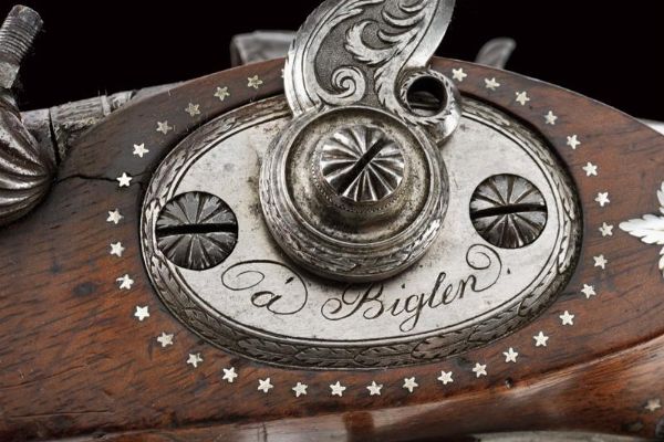 Bellissima e rara doppietta a luminello di Johannes Hofer  - Asta Rare Armi Antiche e Armature da Tutto il Mondo - Associazione Nazionale - Case d'Asta italiane