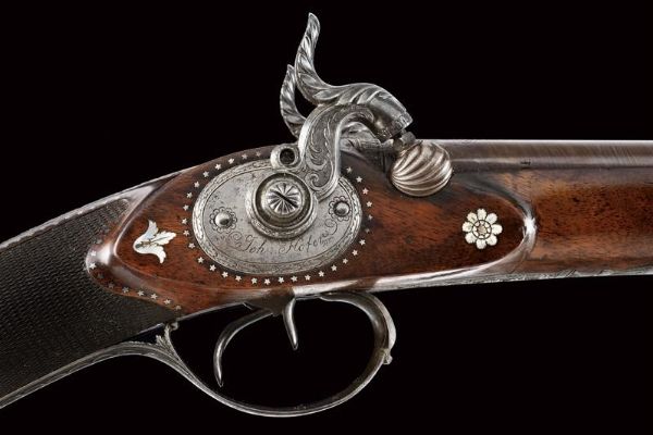 Bellissima e rara doppietta a luminello di Johannes Hofer  - Asta Rare Armi Antiche e Armature da Tutto il Mondo - Associazione Nazionale - Case d'Asta italiane