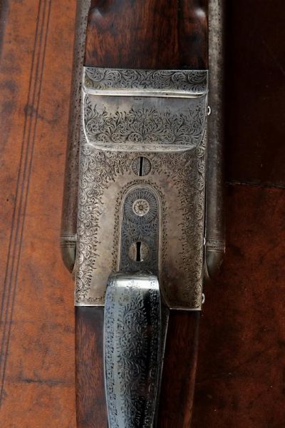 Fine doppietta a retrocarica di Stephen Grant, in cassetta  - Asta Rare Armi Antiche e Armature da Tutto il Mondo - Associazione Nazionale - Case d'Asta italiane