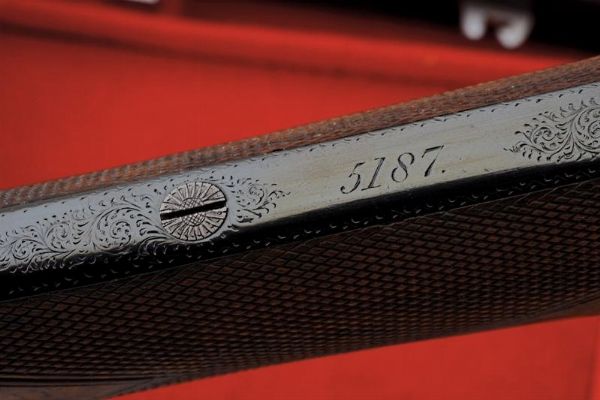 Fine doppietta a retrocarica di Stephen Grant, in cassetta  - Asta Rare Armi Antiche e Armature da Tutto il Mondo - Associazione Nazionale - Case d'Asta italiane