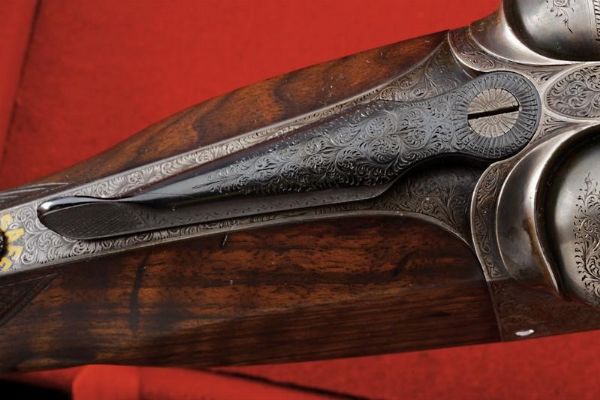 Fine doppietta a retrocarica di Stephen Grant, in cassetta  - Asta Rare Armi Antiche e Armature da Tutto il Mondo - Associazione Nazionale - Case d'Asta italiane