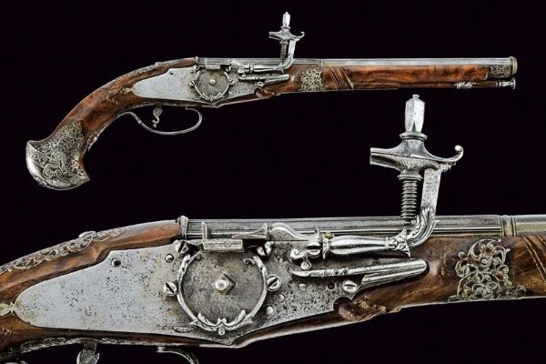 Fine pistola a ruota attribuita a Giovan Antonio Gavacciolo  - Asta Rare Armi Antiche e Armature da Tutto il Mondo - Associazione Nazionale - Case d'Asta italiane