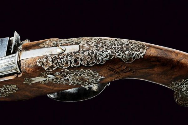 Fine pistola a ruota attribuita a Giovan Antonio Gavacciolo  - Asta Rare Armi Antiche e Armature da Tutto il Mondo - Associazione Nazionale - Case d'Asta italiane