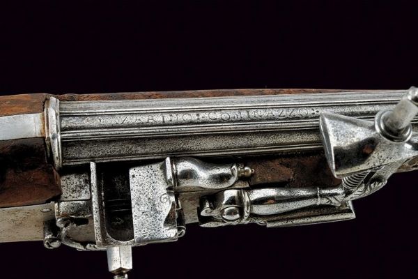 Fine pistola a ruota attribuita a Giovan Antonio Gavacciolo  - Asta Rare Armi Antiche e Armature da Tutto il Mondo - Associazione Nazionale - Case d'Asta italiane
