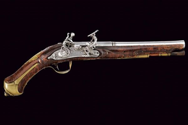 Pistola alla fiorentina con bellissima batteria  - Asta Rare Armi Antiche e Armature da Tutto il Mondo - Associazione Nazionale - Case d'Asta italiane