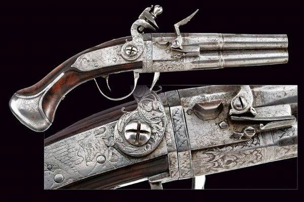 Rara pistola Wender a pietra focaia, da viaggio  - Asta Rare Armi Antiche e Armature da Tutto il Mondo - Associazione Nazionale - Case d'Asta italiane