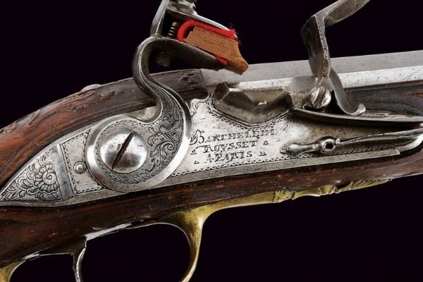Bel paio di pistole a pietra focaia firmate Barthelemi Rousset  - Asta Rare Armi Antiche e Armature da Tutto il Mondo - Associazione Nazionale - Case d'Asta italiane