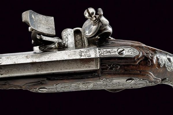 Bella coppia di pistole Tosco-emiliane di Cassiano Zanotti  - Asta Rare Armi Antiche e Armature da Tutto il Mondo - Associazione Nazionale - Case d'Asta italiane