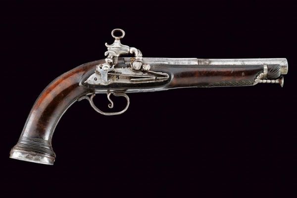 Bella pistola alla micheletta ridotta a luminello, da ufficiale  - Asta Rare Armi Antiche e Armature da Tutto il Mondo - Associazione Nazionale - Case d'Asta italiane