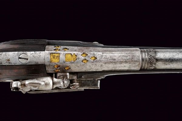 Bella pistola alla micheletta ridotta a luminello, da ufficiale  - Asta Rare Armi Antiche e Armature da Tutto il Mondo - Associazione Nazionale - Case d'Asta italiane