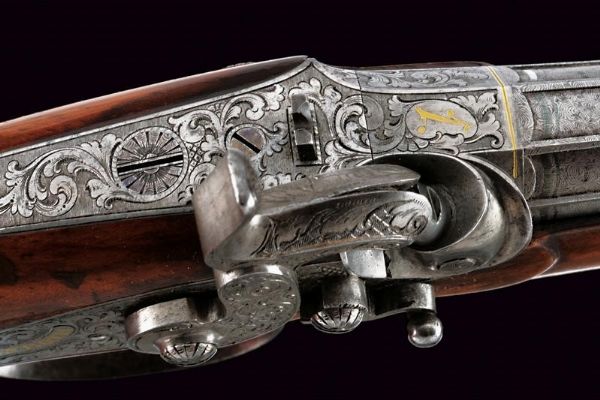 Bellissima pistola a luminello da tiro di Morgenroth  - Asta Rare Armi Antiche e Armature da Tutto il Mondo - Associazione Nazionale - Case d'Asta italiane