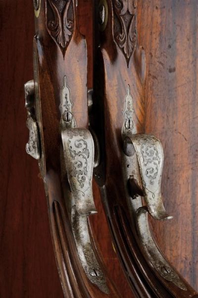 Paio di pistole a luminello da tiro in cassetta  - Asta Rare Armi Antiche e Armature da Tutto il Mondo - Associazione Nazionale - Case d'Asta italiane