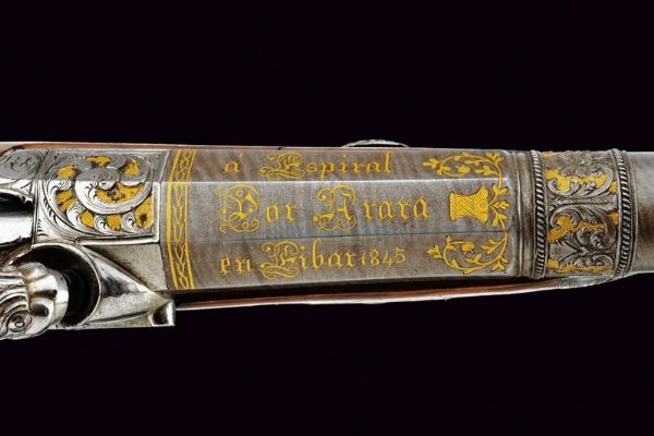 Straordinario paio di pistole a luminello di Arana  - Asta Rare Armi Antiche e Armature da Tutto il Mondo - Associazione Nazionale - Case d'Asta italiane