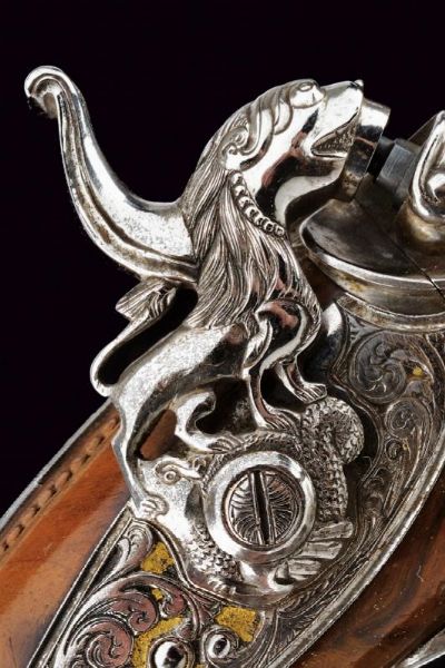 Straordinario paio di pistole a luminello di Arana  - Asta Rare Armi Antiche e Armature da Tutto il Mondo - Associazione Nazionale - Case d'Asta italiane