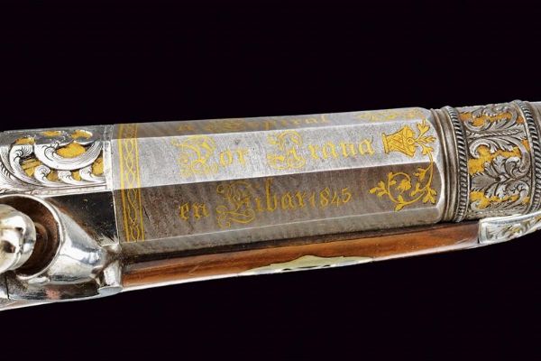 Straordinario paio di pistole a luminello di Arana  - Asta Rare Armi Antiche e Armature da Tutto il Mondo - Associazione Nazionale - Case d'Asta italiane