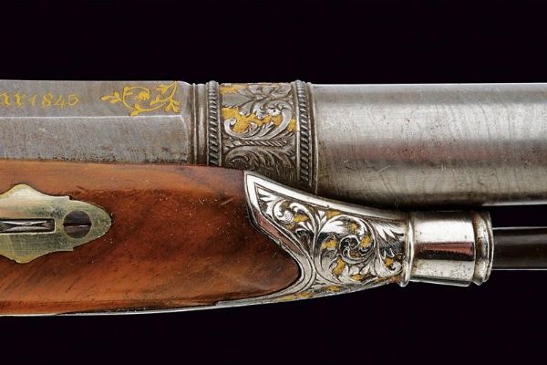 Straordinario paio di pistole a luminello di Arana  - Asta Rare Armi Antiche e Armature da Tutto il Mondo - Associazione Nazionale - Case d'Asta italiane