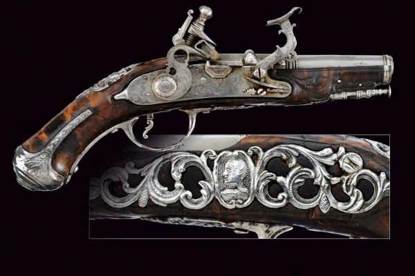 Deliziosa pistola da viaggio alla fiorentina firmata Domenico Guardiani  - Asta Rare Armi Antiche e Armature da Tutto il Mondo - Associazione Nazionale - Case d'Asta italiane