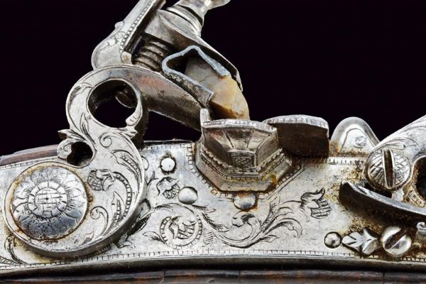 Deliziosa pistola da viaggio alla fiorentina firmata Domenico Guardiani  - Asta Rare Armi Antiche e Armature da Tutto il Mondo - Associazione Nazionale - Case d'Asta italiane