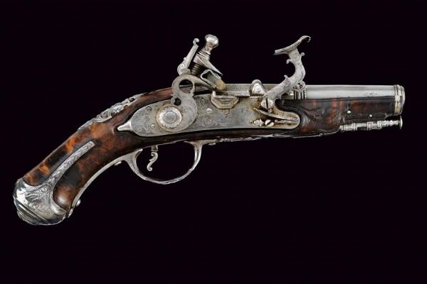 Deliziosa pistola da viaggio alla fiorentina firmata Domenico Guardiani  - Asta Rare Armi Antiche e Armature da Tutto il Mondo - Associazione Nazionale - Case d'Asta italiane