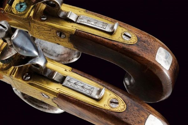 Paio di mazzagatti a pietra focaia da marina di Nock  - Asta Rare Armi Antiche e Armature da Tutto il Mondo - Associazione Nazionale - Case d'Asta italiane